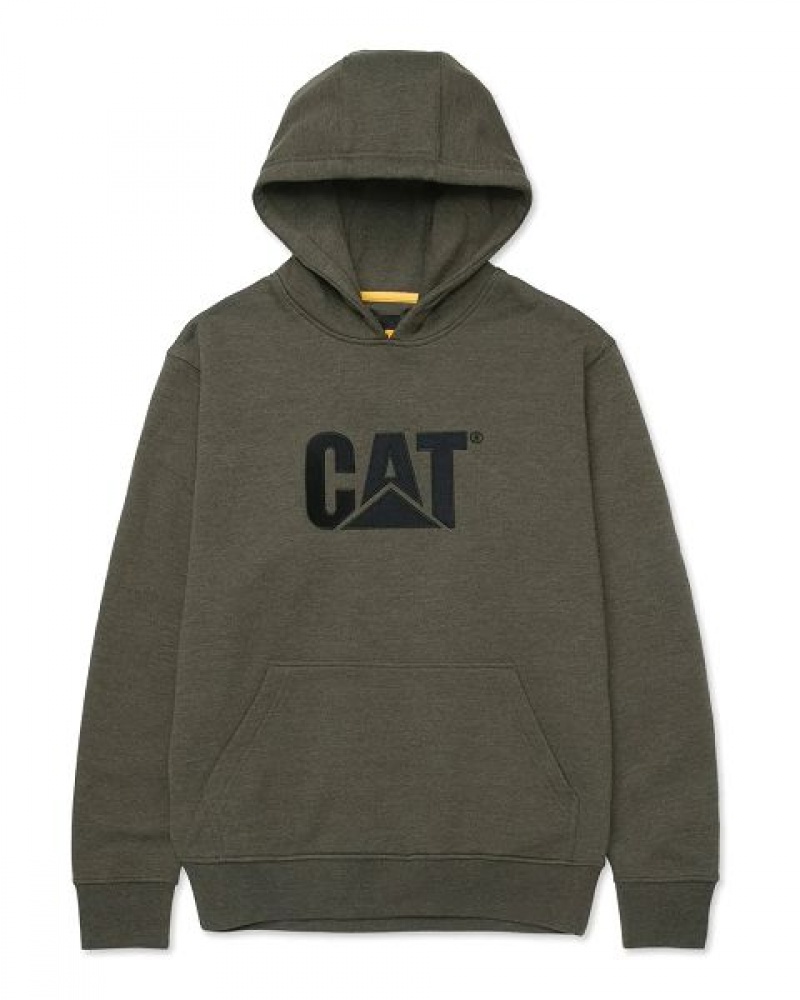 Caterpillar Trademark Men\'s Hoodie Khaki | 573648-DHS