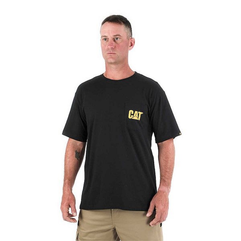 Caterpillar Trademark Pocket Tee Men's T-Shirt Red | 528107-PYG