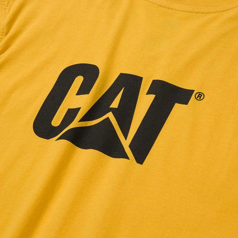 Caterpillar Trademark Sleeveless Pocket Tee Men's T-Shirt Yellow | 356278-DOP