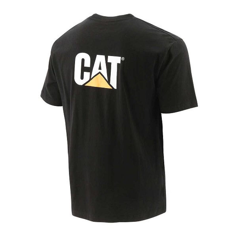 Caterpillar Trademark Tee Men's T-Shirt Black | 689051-TSP