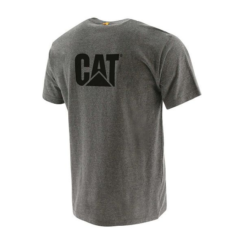 Caterpillar Trademark Tee Men's T-Shirt Dark / Grey | 485602-NPE