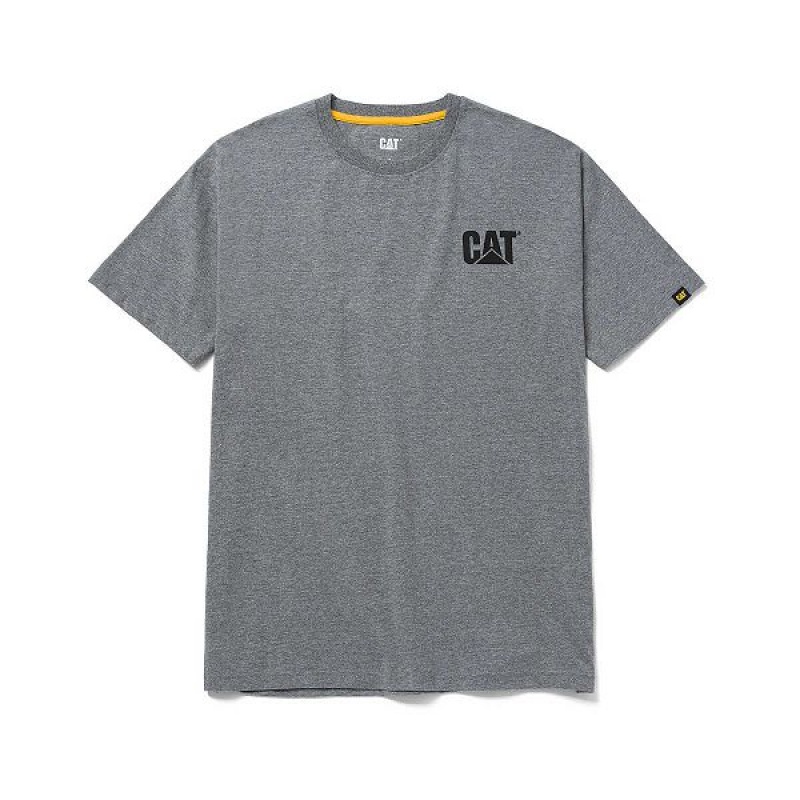 Caterpillar Trademark Tee Men's T-Shirt Dark / Grey | 485602-NPE