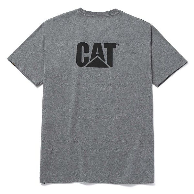 Caterpillar Trademark Tee Men's T-Shirt Dark / Grey | 485602-NPE