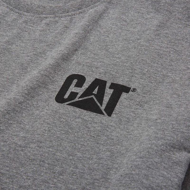 Caterpillar Trademark Tee Men's T-Shirt Dark / Grey | 485602-NPE