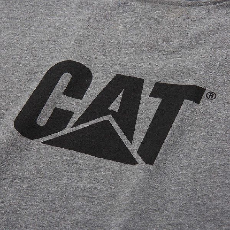 Caterpillar Trademark Tee Men's T-Shirt Dark / Grey | 485602-NPE