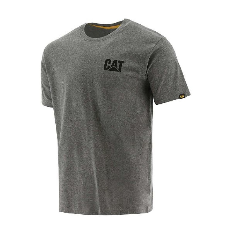 Caterpillar Trademark Tee Men\'s T-Shirt Dark / Grey | 485602-NPE