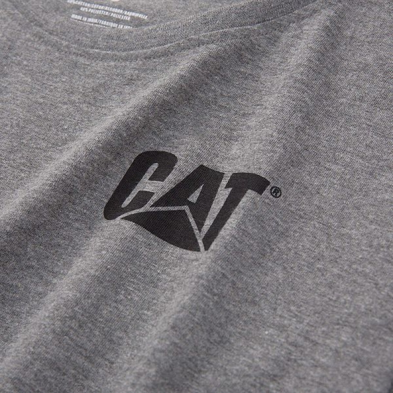 Caterpillar Trademark Tee Women's T-Shirt Grey | 390856-MPL