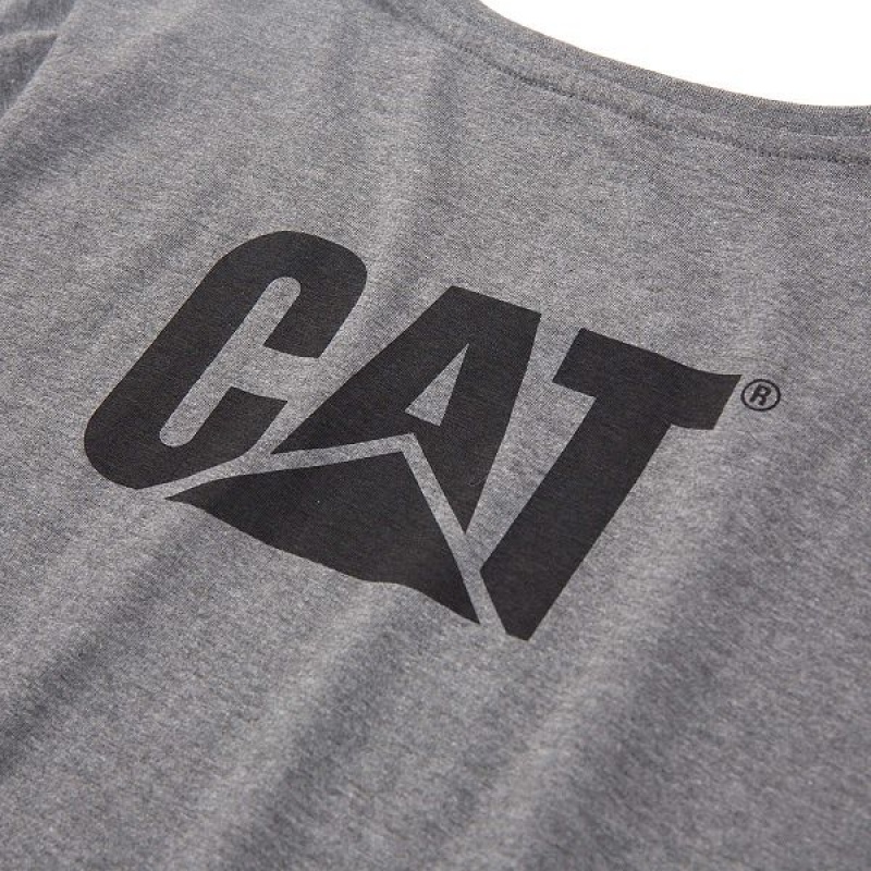 Caterpillar Trademark Tee Women's T-Shirt Grey | 390856-MPL