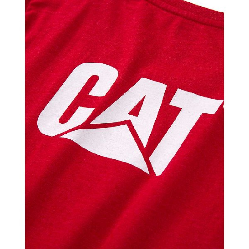 Caterpillar Trademark Tee Women's T-Shirt Red | 120487-YWD