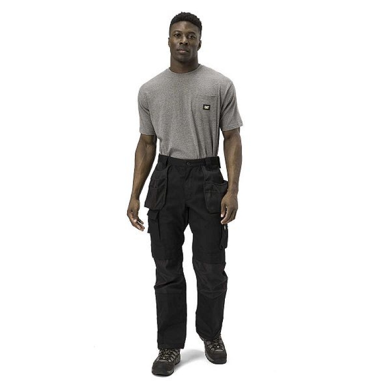 Caterpillar Trademark Trouser Men's Pants Black | 369154-OTU