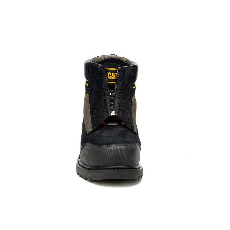 Caterpillar Utah Zip Men's Boots Black / Olive | 086453-GIQ