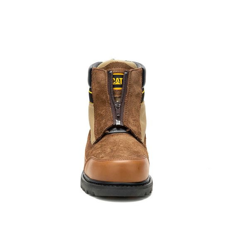 Caterpillar Utah Zip Men's Boots Brown | 529031-GOR