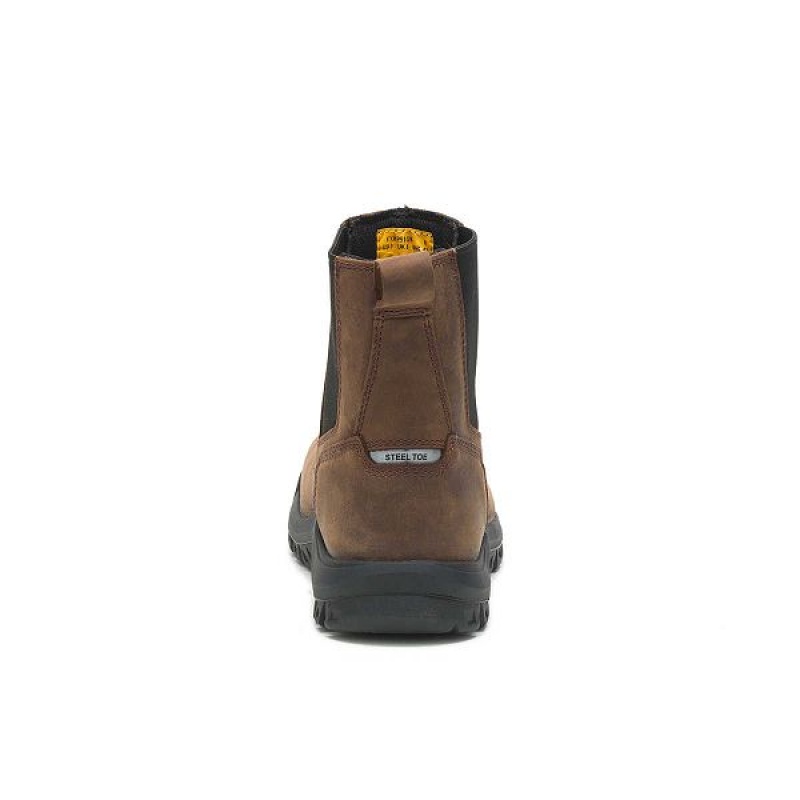 Caterpillar Wheelbase Steel Toe Men's Work Boots Brown | 912840-YZC